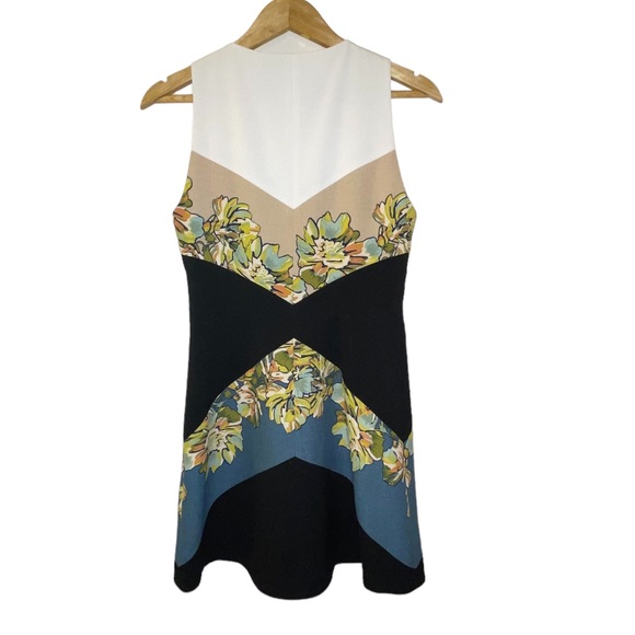 BCBGMAXAZRIA Alaina Floral Multicolor Dress Blue Black Size - Picture 4 of 7